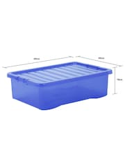 Wham Blue Set of 3 Crystal 32L Box With Clip On Lid - Image 4 of 4