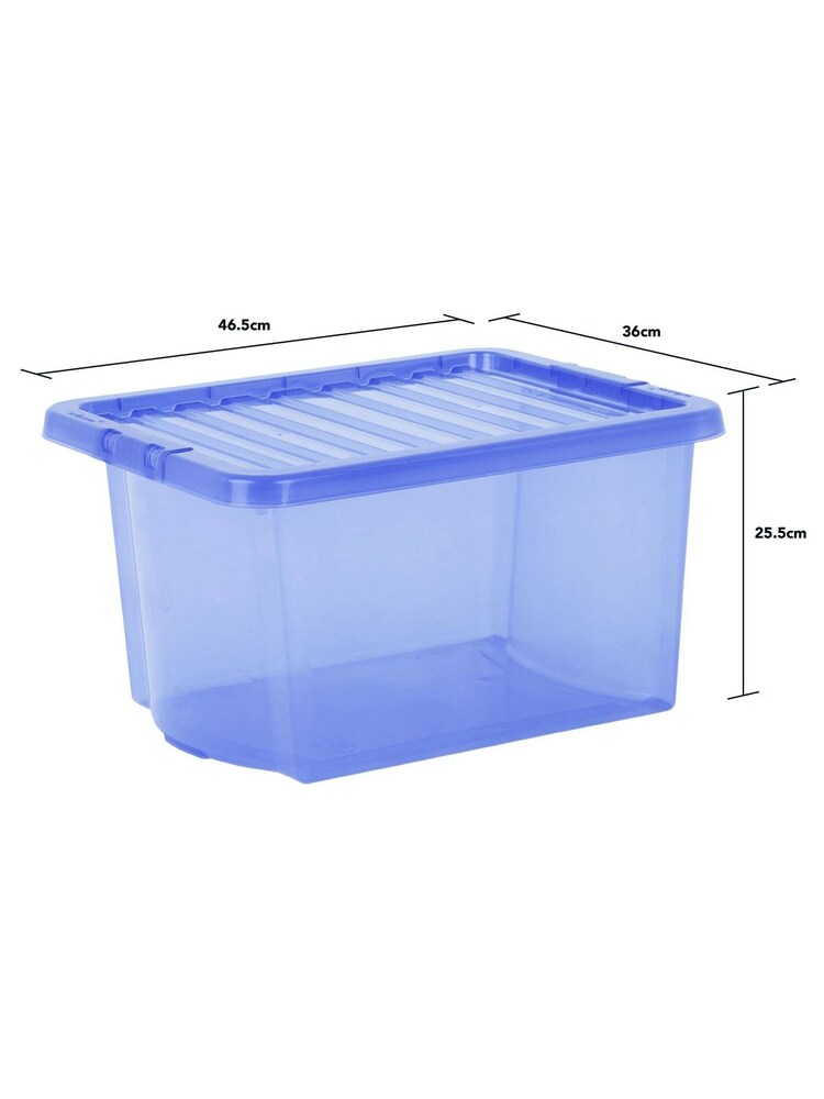 Wham Blue Set 3 Crystal 28L Box With Clip On Lid - Image 3 of 3