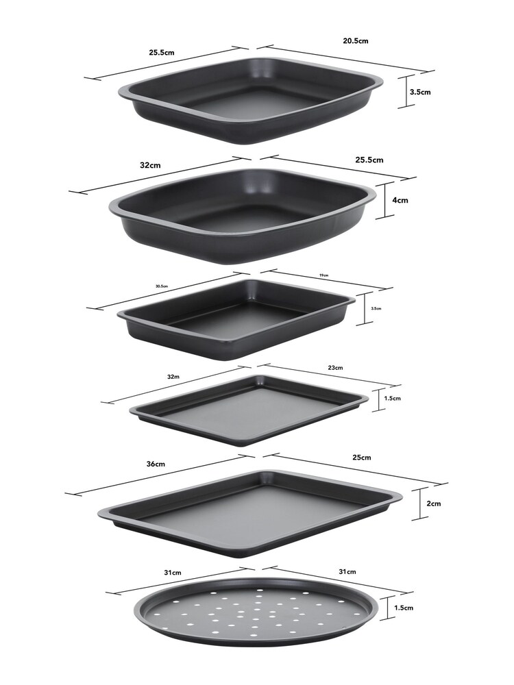 Wham Black 6 Piece Essentials Bakeware Set - Image 2 of 2