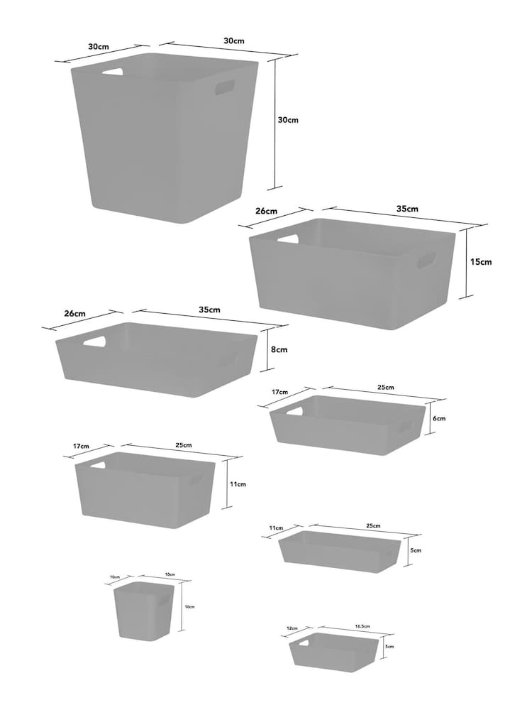 Wham Grey 13 Piece Multisize Studio Basket Set - Image 3 of 3