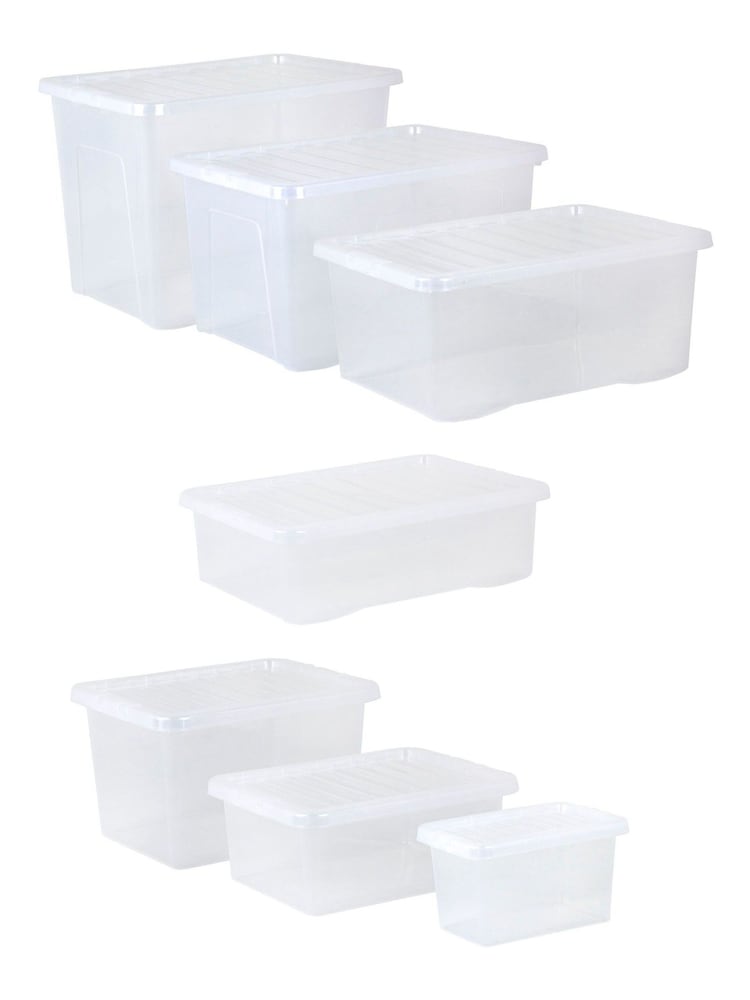 Wham Clear 7 Pieces  Multisize Crystal Box With Clip On Lid - Image 2 of 3