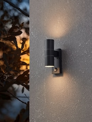 Eglo anthracite Riga 5 LED Steel Outdoor Wall Light With Sensor - Image 1 of 5
