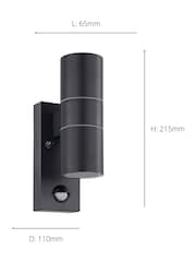 Eglo anthracite Riga 5 LED Steel Outdoor Wall Light With Sensor - Image 4 of 5