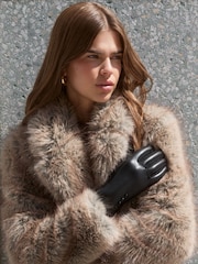 Friends Like These Black Leather Look Gloves - Image 1 of 5