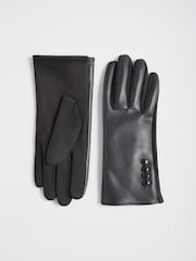Friends Like These Black Leather Look Gloves - Image 3 of 5