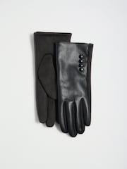 Friends Like These Black Leather Look Gloves - Image 4 of 5