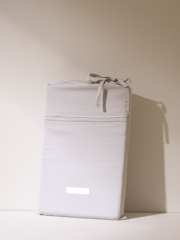 Truly Grey Satin Stitch Bamboo Duvet Cover - Image 3 of 3