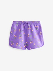 Purple/Pink/Blue/Lime/Floral Brights 5 Pack 100% Cotton Shorts (3-16yrs) - Image 4 of 8