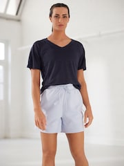 Navy Active Sports Short Sleeve V-Neck Top - Image 1 of 6