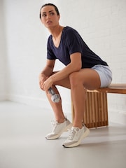 Navy Active Sports Short Sleeve V-Neck Top - Image 2 of 6
