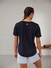Navy Active Sports Short Sleeve V-Neck Top - Image 3 of 6