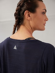 Navy Active Sports Short Sleeve V-Neck Top - Image 4 of 6