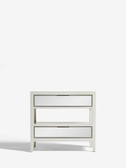 Stone Cora Mirror 2 Drawer Wide Bedside Table - Image 5 of 9