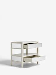 Stone Cora Mirror 2 Drawer Wide Bedside Table - Image 7 of 9