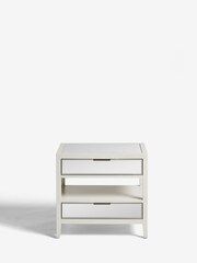 Stone Cora Mirror 2 Drawer Wide Bedside Table - Image 8 of 9