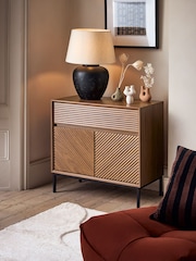Dark Marlow Oak Effect Small Sideboard - Image 1 of 13