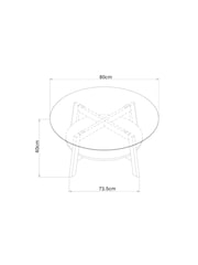 Dark Marlow Glass Oak Effect Round Coffee Table - Image 3 of 10