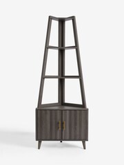 Dark Grey Ezra Oak Effect Corner Shelf - Image 3 of 9