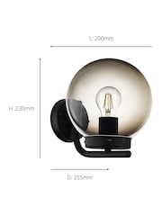 Eglo black Taverna Transparent Globe Outdoor Wall Light - Image 4 of 5