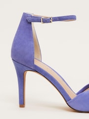Phase Eight Blue Suede Knot Front Heeled Sandals - Image 4 of 7