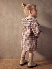Beige Check Lace Collar Dress (3mths-8yrs) - Image 2 of 6