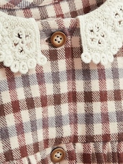 Beige Check Lace Collar Dress (3mths-8yrs) - Image 4 of 6
