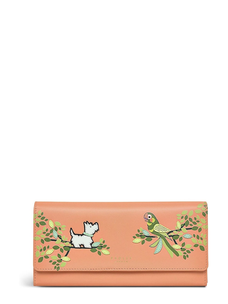 Radley London Orange Parakeet Pal Large Flapover Matinee Purse - Image 1 of 4 Radley London Orange Parakeet Pal Large Flapover Matinee Purse - Image 1 of 4