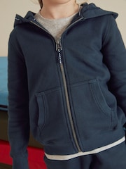 Navy Blue Zip Through Hoodie And Joggers School Sports Set (3-16yrs) - Image 5 of 7
