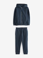 Navy Blue Zip Through Hoodie And Joggers School Sports Set (3-16yrs) - Image 6 of 7