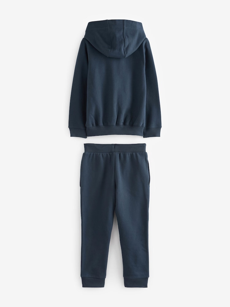 Navy Blue Zip Through Hoodie And Joggers School Sports Set (3-16yrs) - Image 7 of 7