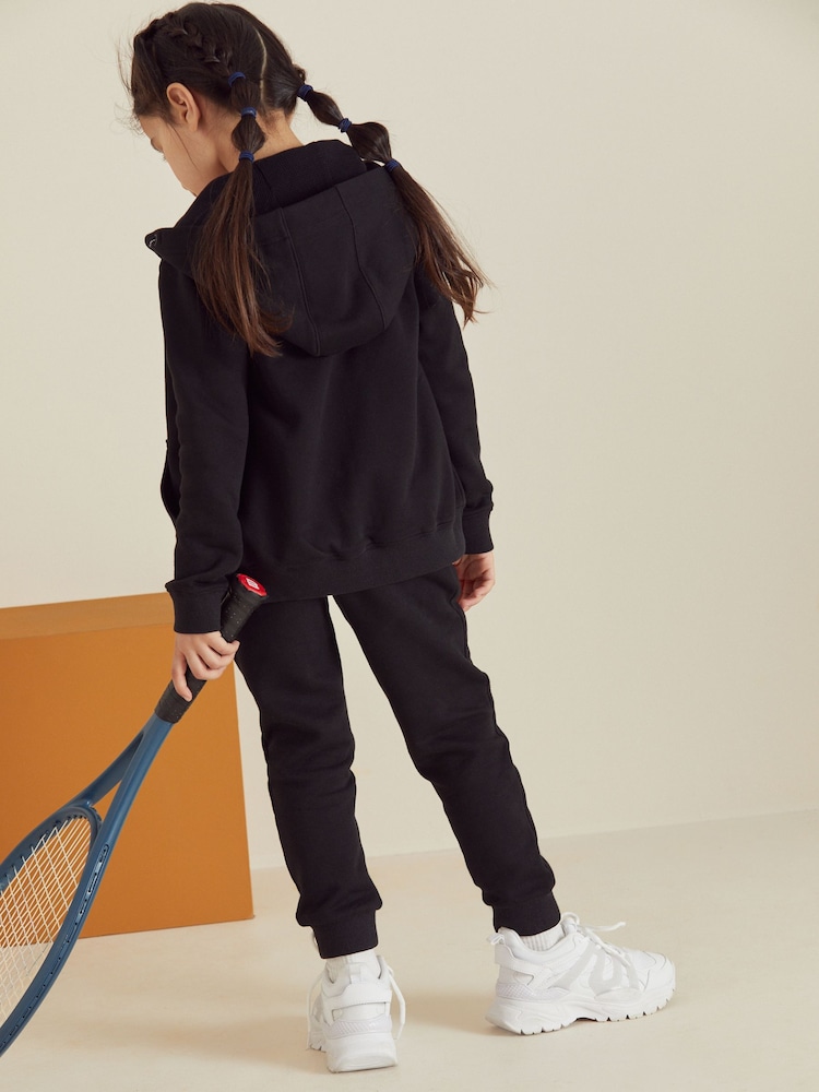 Black Zip Through Hoodie And Joggers School Sports Set (3-16yrs) - Image 3 of 7