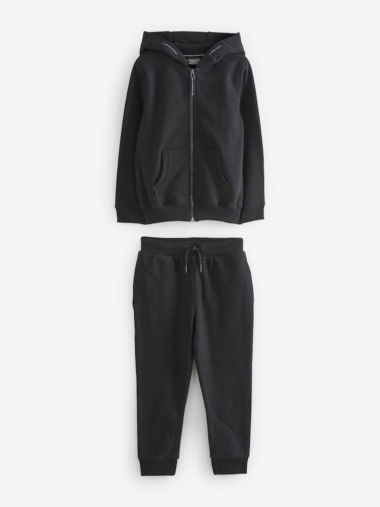 Black Zip Through Hoodie And Joggers School Sports Set (3-16yrs) - Image 4 of 7