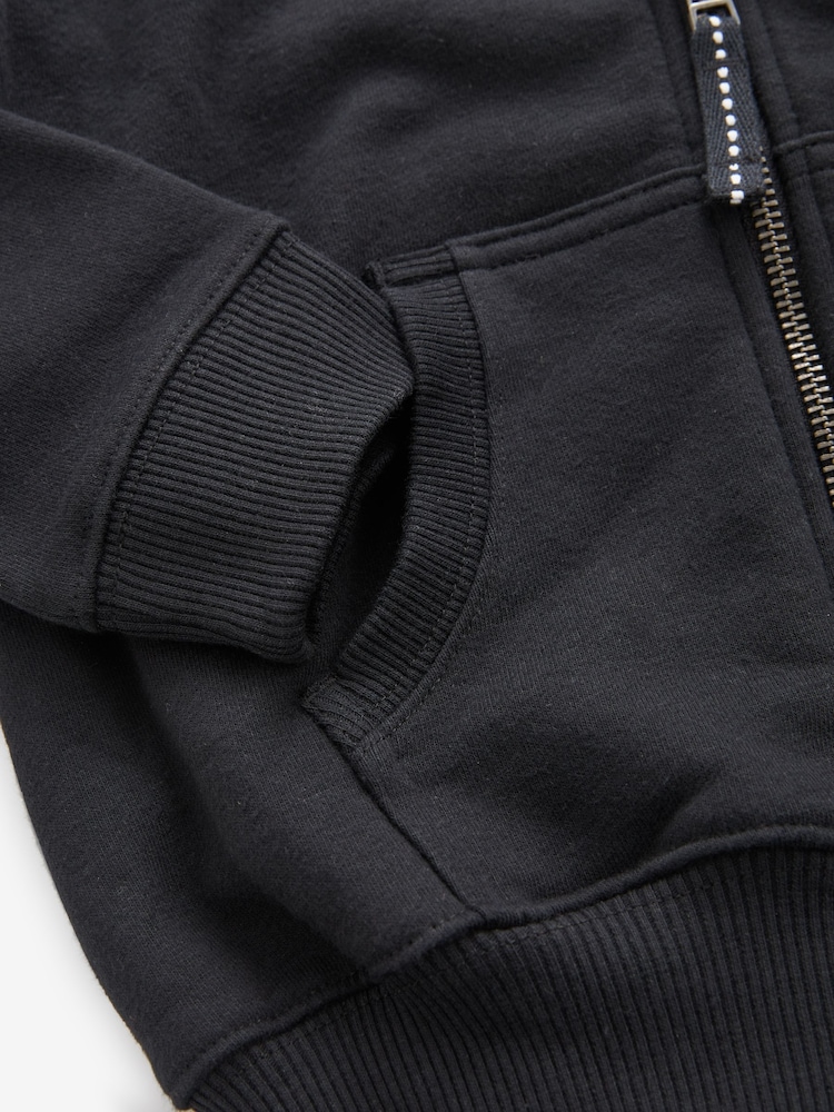 Black Zip Through Hoodie And Joggers School Sports Set (3-16yrs) - Image 6 of 7