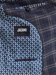 Jacamo Navy Blue Textured Window Pane Check Suit: Jacket - Image 6 of 6
