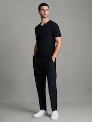 Reiss Navy Dayton Cotton V-Neck T-Shirt - Image 3 of 7