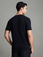 Reiss Navy Dayton Cotton V-Neck T-Shirt - Image 4 of 7