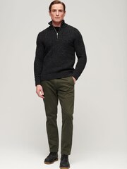 Superdry Black Vintage Jacob Henley Jumper - Image 2 of 4