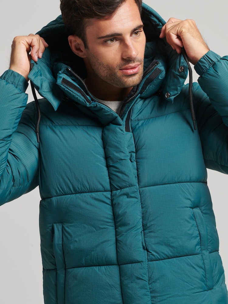 Superdry Green Touchline Short Padded Jacket - Image 1 of 6