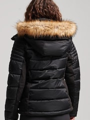 Superdry Black Sport Snow Luxe Puffer Jacket - Image 1 of 4