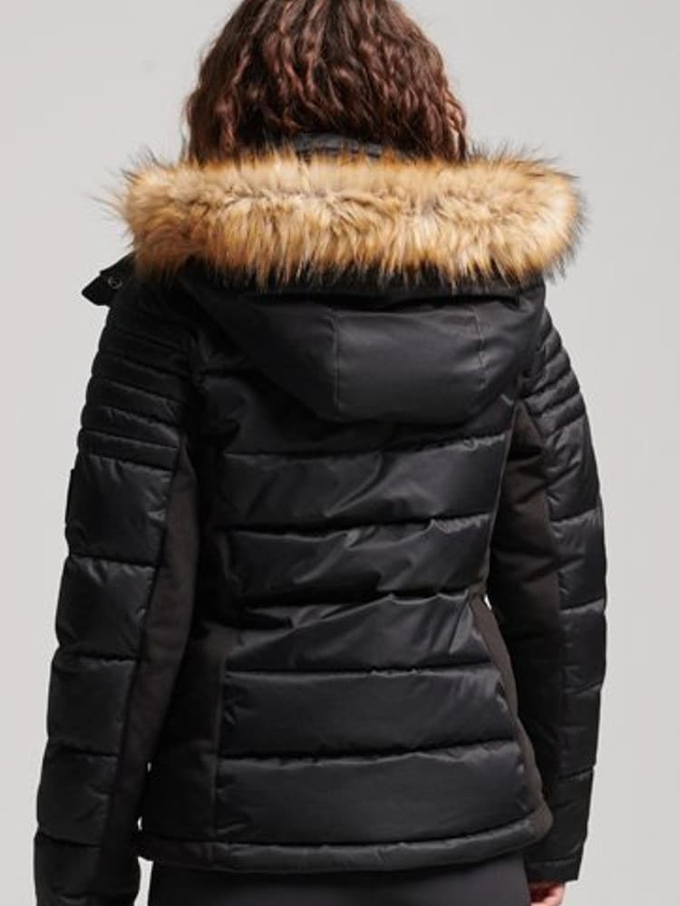 Superdry Black Sport Snow Luxe Puffer Jacket - Image 1 of 4