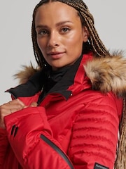 Superdry Red Sport Snow Luxe Puffer Jacket - Image 4 of 8