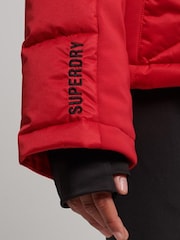 Superdry Red Sport Snow Luxe Puffer Jacket - Image 5 of 8