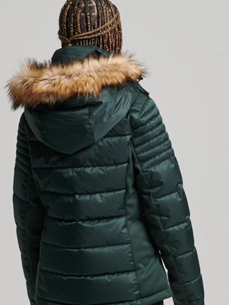 Superdry Green Sport Snow Luxe Puffer Jacket - Image 2 of 6