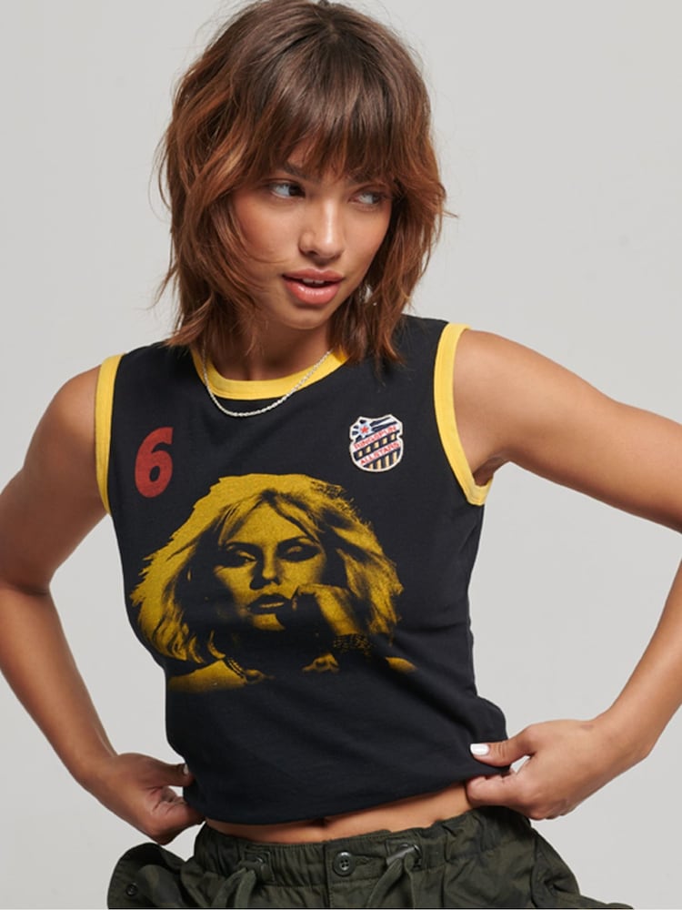 Superdry Black 100% Cotton Ringspun Allstars DH Graphic Vest - Image 1 of 4