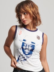 Superdry Cream 100% Cotton Ringspun Allstars BG Graphic Vest - Image 1 of 4