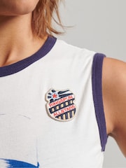 Superdry Cream 100% Cotton Ringspun Allstars BG Graphic Vest - Image 4 of 4