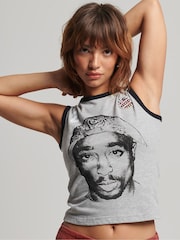 Superdry Grey 100% Cotton Ringspun Allstars TP Graphic Vest - Image 1 of 4