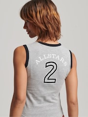 Superdry Grey 100% Cotton Ringspun Allstars TP Graphic Vest - Image 2 of 4