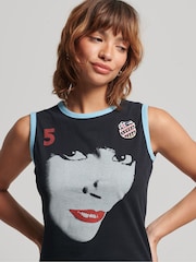 Superdry Black 100% Cotton Ringspun Allstars KB Graphic Vest - Image 1 of 4