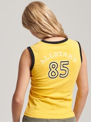 Superdry Yellow 100% Cotton Ringspun Allstars Vintage Re-Issue Vest Top - Image 2 of 4